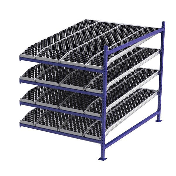 Add-On Gravity Flow Rack, 84 in D, 60 in W, 4 Shelves