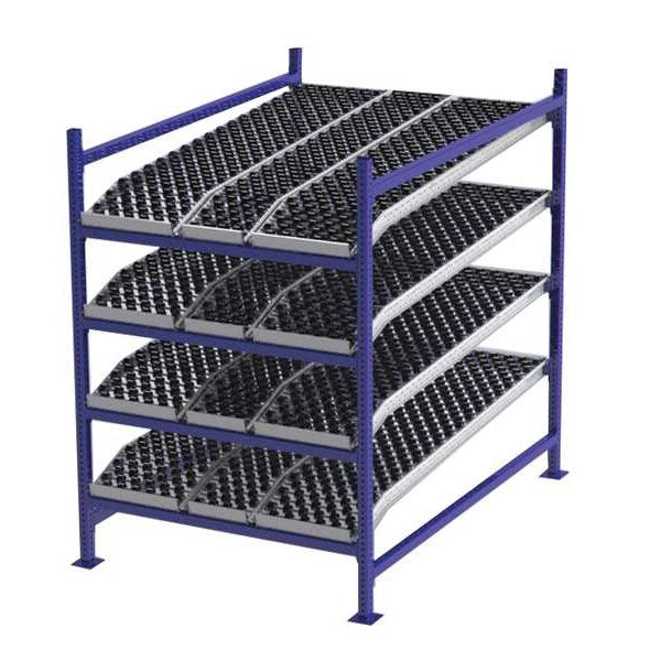 Starter Gravity Flow Rack, 72 in D, 48 in W, 4 Shelves