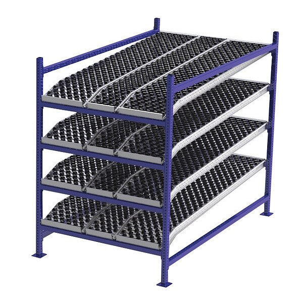 Starter Gravity Flow Rack, 84 in D, 48 in W, 4 Shelves