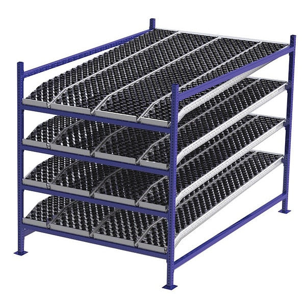 Starter Gravity Flow Rack, 96 in D, 60 in W, 4 Shelves