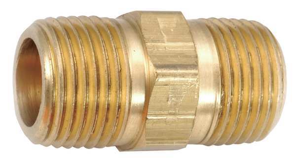 Brass Hex Nipple, MNPT, 1/4