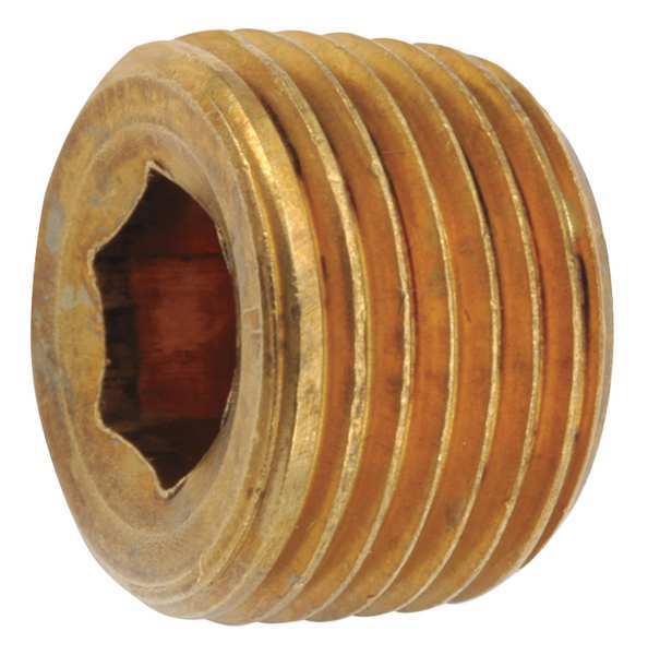 Brass Countersink Plug, MNPT, 1/2