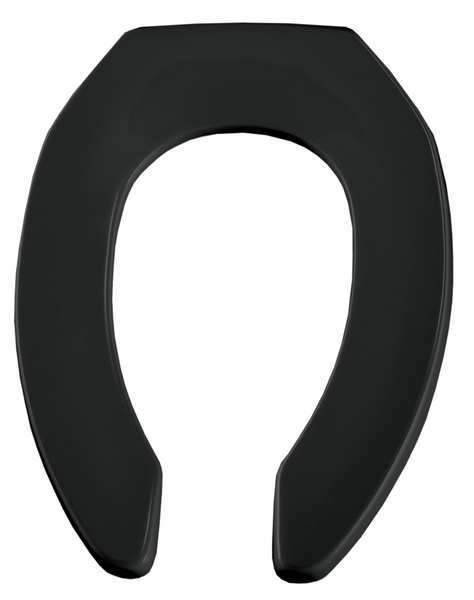 Toilet Seat, Without Cover, Plastic, Elongated, Black