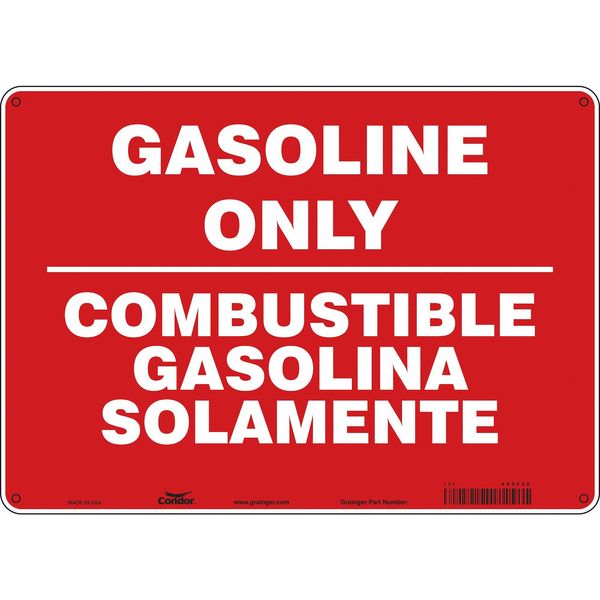 Safety Sign, 10 in H, 14 in W, Polyethylene, Horizontal Rectangle, English, Spanish, 469F20