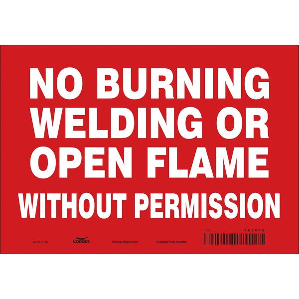 Safety Sign, 10 in Height, 14 in Width, Vinyl, Horizontal Rectangle, English, 469F42