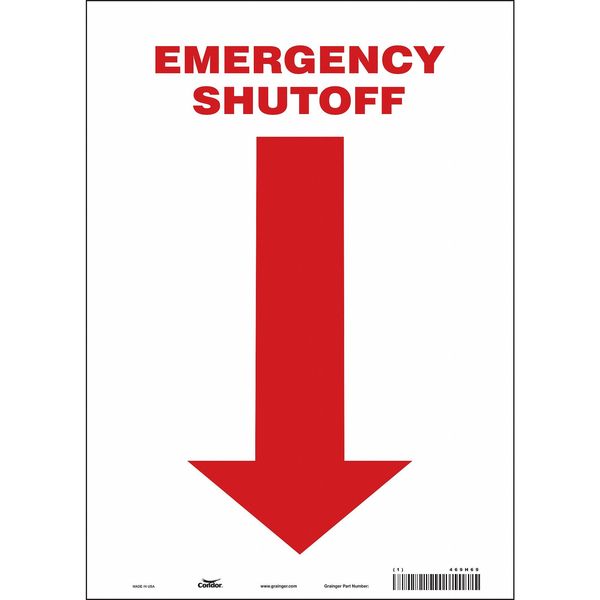 SAFETY SIGN FIRE AND EMERGENCY, 14 in Height, 10 in Width, Vinyl, Vertical Rectangle, English