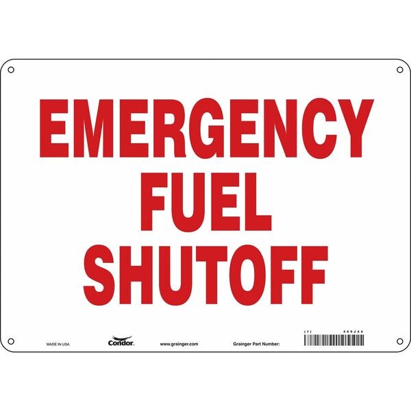 SAFETY SIGN FIRE AND EMERGENCY, 10 in Height, 14 in Width, Polyethylene, Horizontal Rectangle