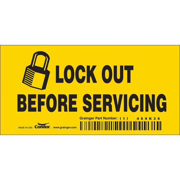 Safety Sign, 2 1/4 in Height, 4 1/2 in Width, Vinyl, Horizontal Rectangle, English