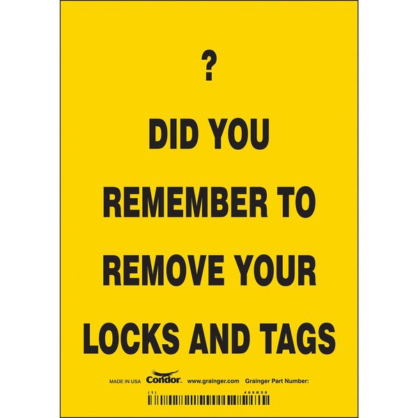 Safety Sign, 7 in Height, 5 in Width, Vinyl, Vertical Rectangle, English