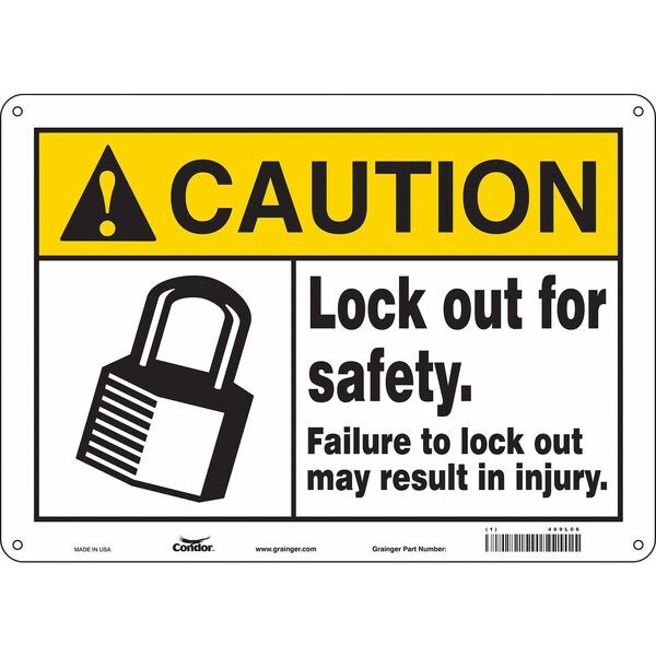 Safety Sign, 10 in Height, 14 in Width, Polyethylene, Horizontal Rectangle, English, 469L06