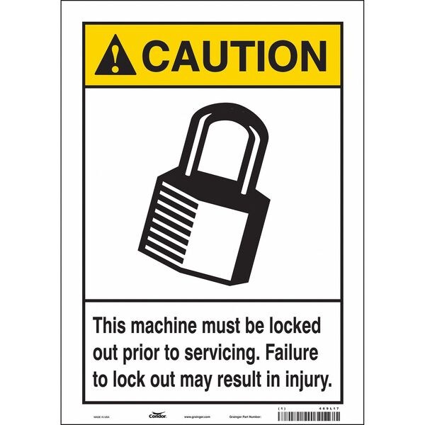 Safety Sign, 14 in Height, 10 in Width, Vinyl, Vertical Rectangle, English, 469L17