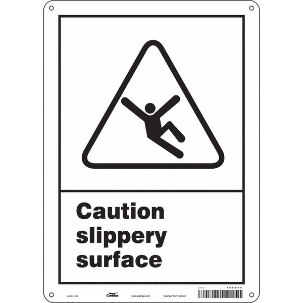 Safety Sign, 14 in Height, 10 in Width, Polyethylene, Vertical Rectangle, English, 469M75