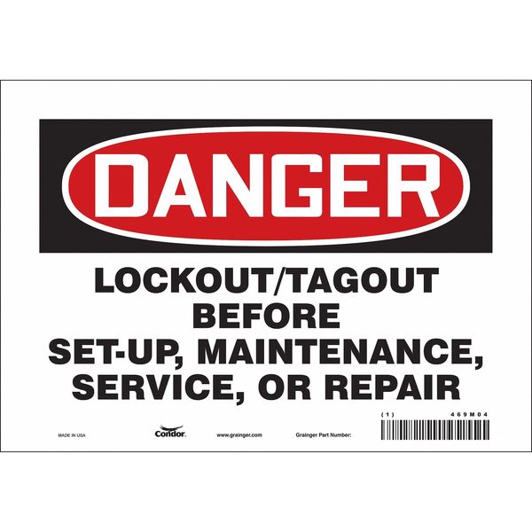 Safety Sign, 7 in Height, 10 in Width, Vinyl, Vertical Rectangle, English, 469M04