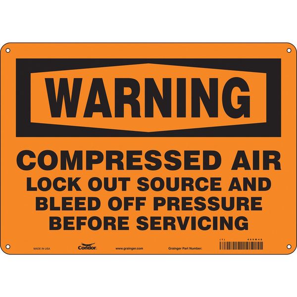 Safety Sign, 10 in Height, 14 in Width, Polyethylene, Horizontal Rectangle, English, 469M48