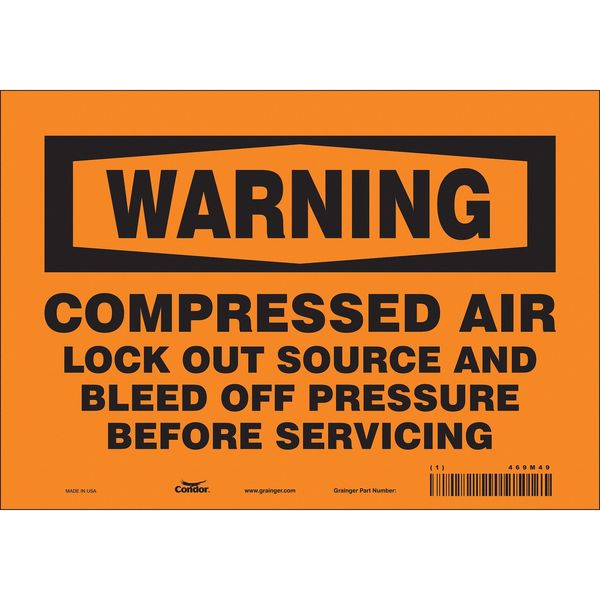 Safety Sign, 7 in Height, 10 in Width, Vinyl, Vertical Rectangle, English, 469M49