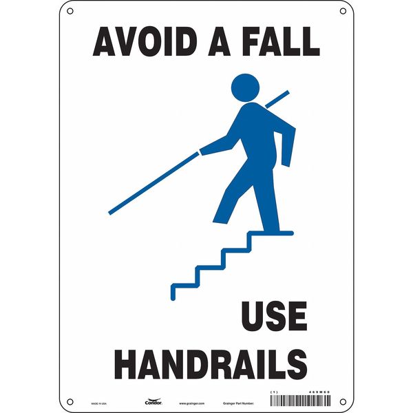 Safety Sign, 14 in Height, 10 in Width, Polyethylene, Vertical Rectangle, English, 469M60