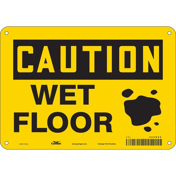 Safety Sign, 7 in Height, 10 in Width, Polyethylene, Vertical Rectangle, English, 469N09