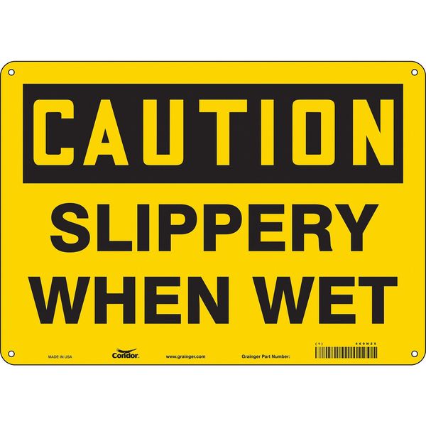 Safety Sign, 10 in Height, 14 in Width, Polyethylene, Horizontal Rectangle, English, 469N25
