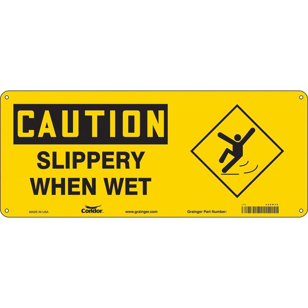 Safety Sign, 7 in H, 17 in W, Polyethylene, Vertical Rectangle, English, 469N38