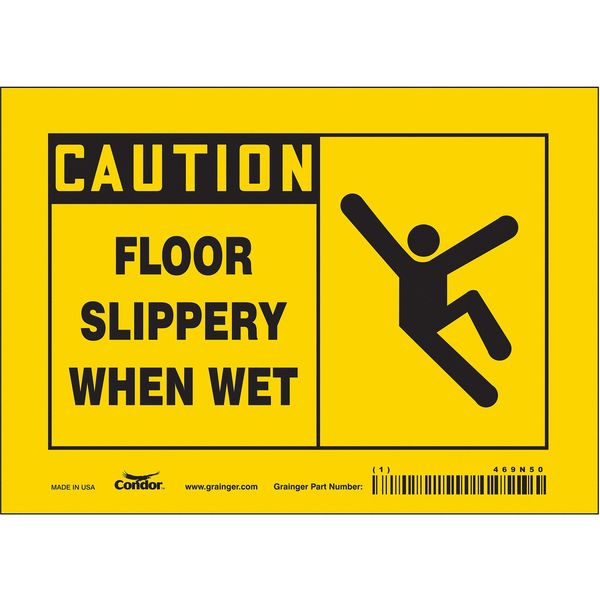 Safety Sign, 5 in Height, 7 in Width, Vinyl, Horizontal Rectangle, English, 469N50