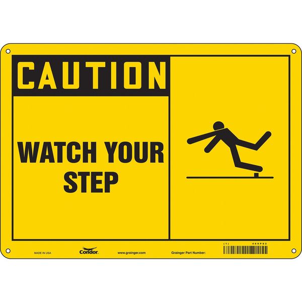Safety Sign, 10 in Height, 14 in Width, Polyethylene, Horizontal Rectangle, English, 469P82