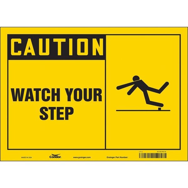 Safety Sign, 10 in Height, 14 in Width, Vinyl, Horizontal Rectangle, English, 469P84