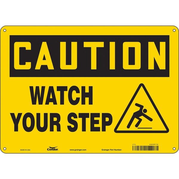 Safety Sign, 10 in Height, 14 in Width, Polyethylene, Horizontal Rectangle, English, 469P72