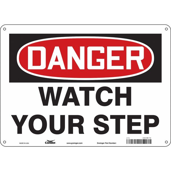 Safety Sign, 10 in Height, 14 in Width, Polyethylene, Horizontal Rectangle, English, 469R73