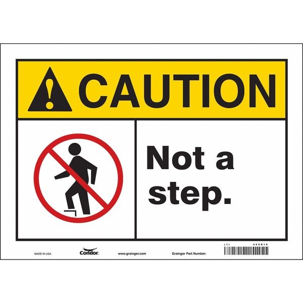 Safety Sign, 10 in Height, 14 in Width, Vinyl, Horizontal Rectangle, English, 469R16