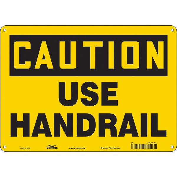 Safety Sign, 10 in Height, 14 in Width, Polyethylene, Horizontal Rectangle, English, 469R42