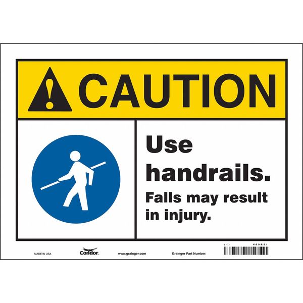 Safety Sign, 10 in Height, 14 in Width, Vinyl, Horizontal Rectangle, English, 469R51