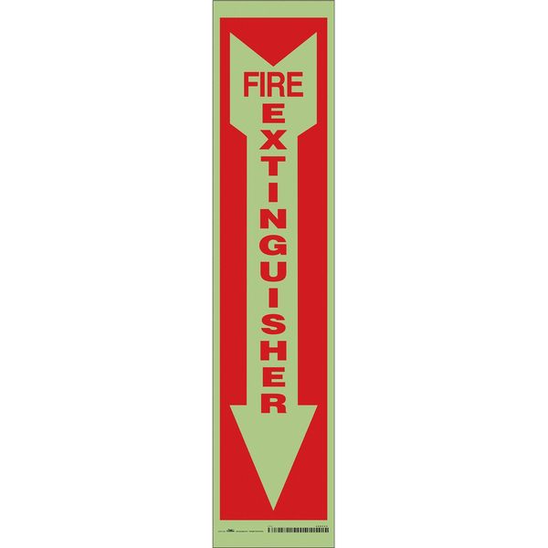 Safety Sign, 18 in Height, 4 in Width, Glow Vinyl, Horizontal Rectangle, English