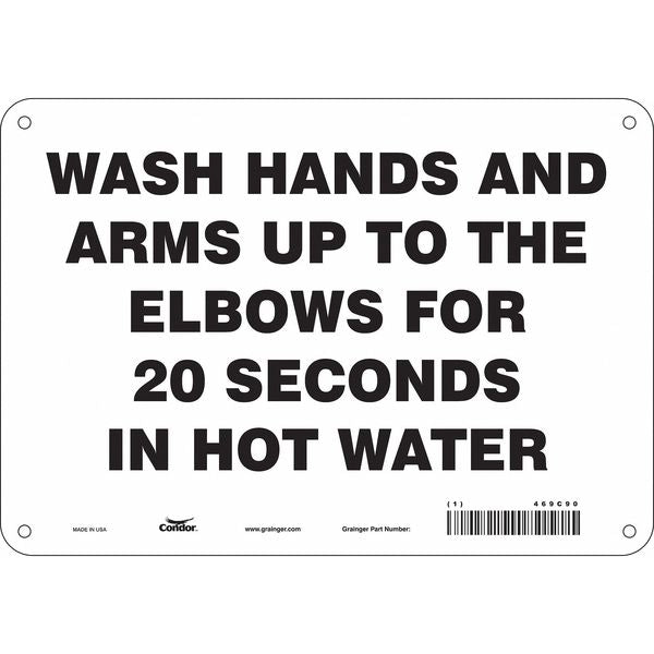 Safety Sign, 7 in Height, 10 in Width, Polyethylene, Vertical Rectangle, English, 469C90