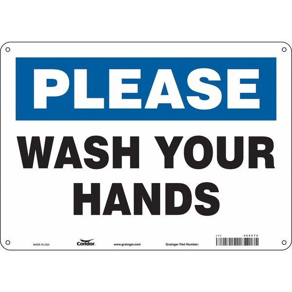 Safety Sign, 10 in Height, 14 in Width, Polyethylene, Horizontal Rectangle, English, 469C72