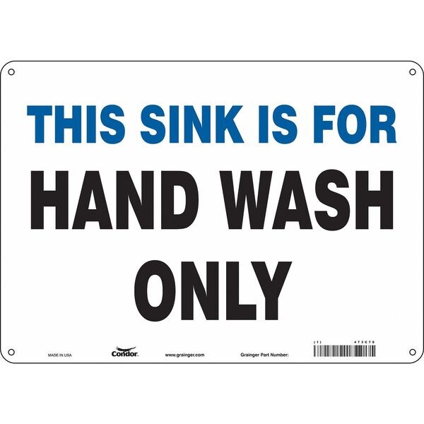 Safety Sign, 10 in Height, 14 in Width, Polyethylene, Horizontal Rectangle, English, 469C78