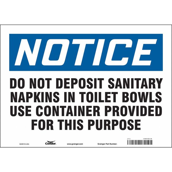 Safety Sign, 10 in Height, 14 in Width, Vinyl, Horizontal Rectangle, English, 469C24