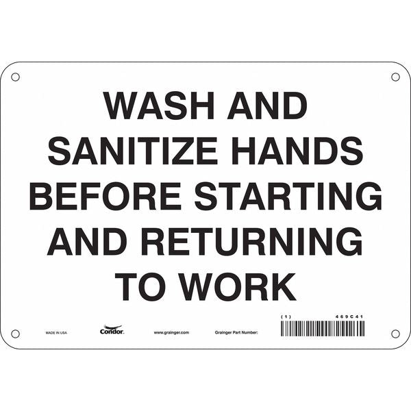 Safety Sign, 7 in Height, 10 in Width, Polyethylene, Vertical Rectangle, English, 469C41