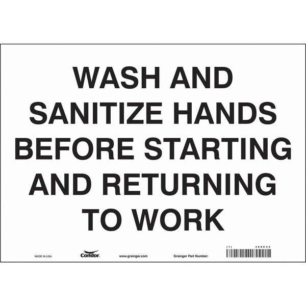 Safety Sign, 10 in Height, 14 in Width, Vinyl, Horizontal Rectangle, English, 469C44