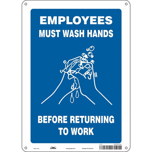 Safety Sign, 14 in Height, 10 in Width, Polyethylene, Vertical Rectangle, English, 469C48
