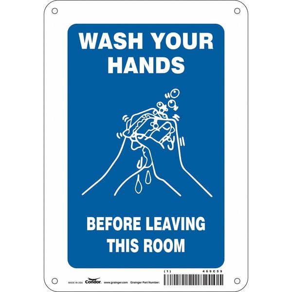Safety Sign, 10 in Height, 7 in Width, Polyethylene, Horizontal Rectangle, English, 469C59