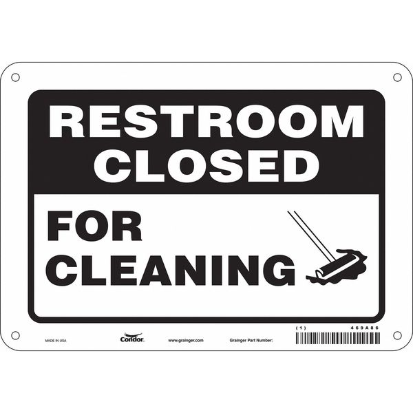 Safety Sign, 7 in Height, 10 in Width, Polyethylene, Vertical Rectangle, English, 469A86
