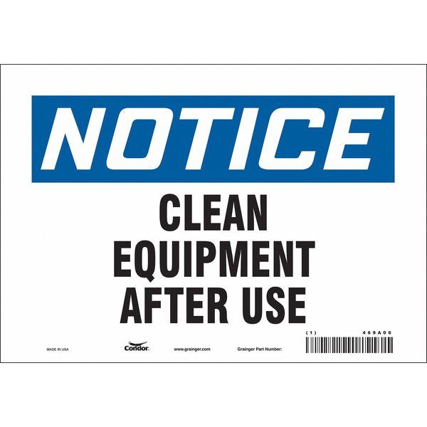 Safety Sign, 7 in Height, 10 in Width, Vinyl, Vertical Rectangle, English, 469A06