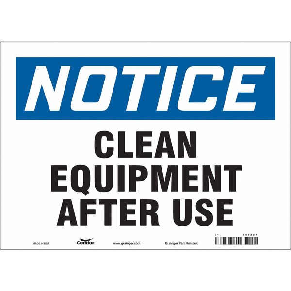 Safety Sign, 10 in Height, 14 in Width, Vinyl, Horizontal Rectangle, English, 469A07