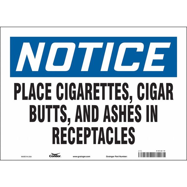 Safety Sign, 10 in Height, 14 in Width, Vinyl, Horizontal Rectangle, English, 469A19