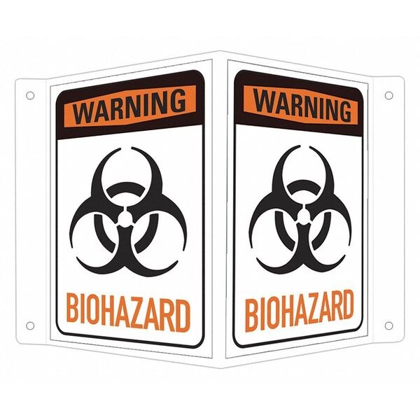 Safety Sign, 6 in H, 7 1/2 in W, V-Shape Projection, English, LCVB-0001-NA_4x6
