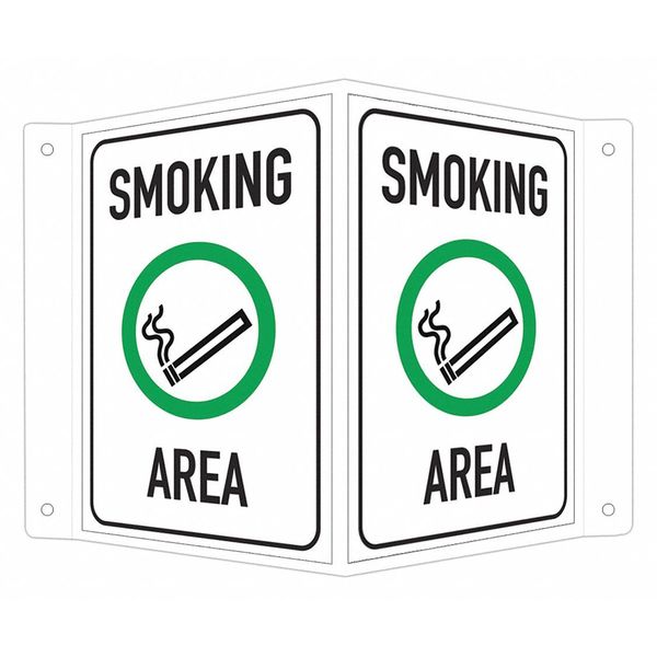 Facility Sign, 6 in H, 7 1/2 in W, V-Shape Projection, English, LCVB-0012-RA_4x6