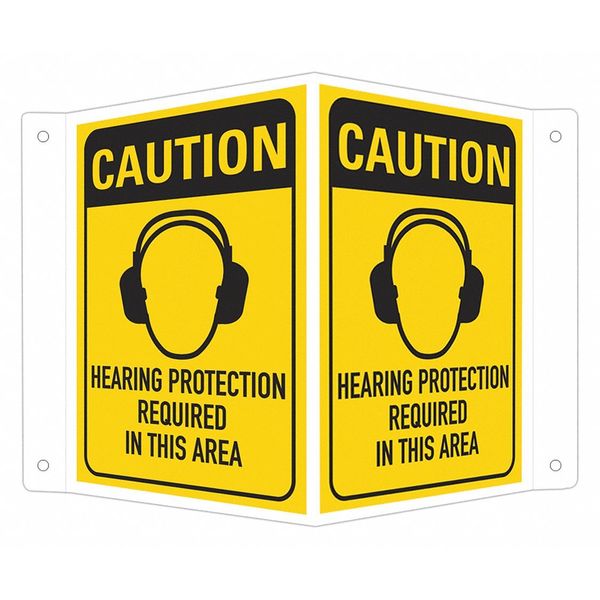 Facility Sign, 6 in Height, 7 1/2 in Width, Aluminum, V-Shape Projection, English