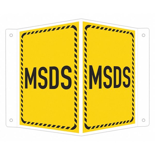 Facility Sign, 6 in Height, 7 1/2 in Width, Aluminum, V-Shape Projection, English