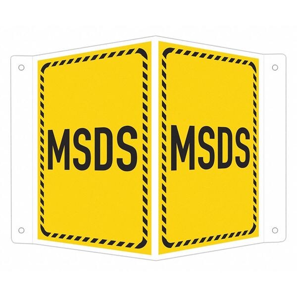 Facility Sign, 6 in Height, 7 1/2 in Width, Aluminum, V-Shape Projection, English