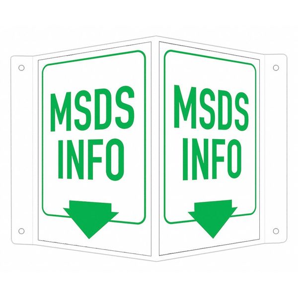 Facility Sign, 6 in Height, 7 1/2 in Width, Aluminum, V-Shape Projection, English